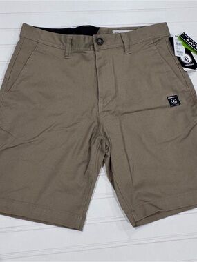 Volcom Men's Tan Flat-Front Stretch Shorts